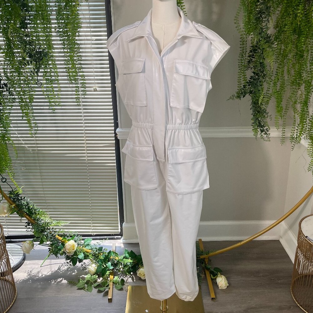 Norma Kamali | Sleeveless Cargo Jumpsuit